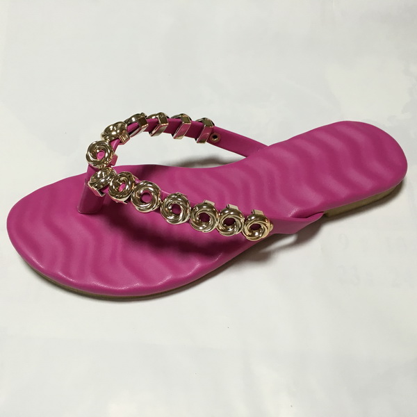 PU upper with gold decoration TPR outsole simple flip flops